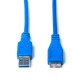 Кабель Prologix (PR-USB-P-12-30-05m) USB 3.0 AM/MicroBM, синій, 0,5м