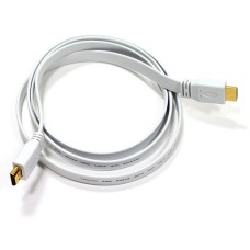 Кабель HDMI M - M, 5.0 м, V1.4, 4K 30Hz, плаский, білий