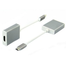 Перехідник USB3.1 Type-C --> HDMI (F), сріблястий