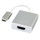 Перехідник USB3.1 Type-C --> HDMI (F), сріблястий