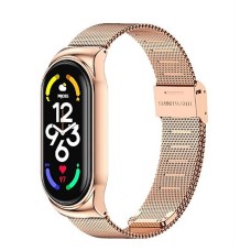 Ремінець BeCover Metal для Xiaomi Mi Smart Band 7 Rose Gold (707496)