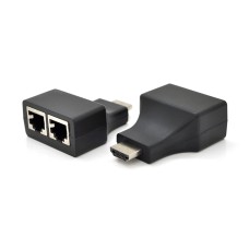 Адаптер Voltronic HDMI - 2хRJ-45 (M/F), Black (YT-SCPE HDMI/2P-30m720P/08516)