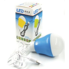 USB-світильник з LED-лампочкою Dengos, шнур ~1м, 5V, 5W, Blue (LED-BULB-5V5W-BLUE)