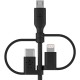 Кабель Belkin Boost Charge Universal USB - Lightning + micro USB + USB Type-C (M/M), 1 м, Black (CAC001bt1MBK)