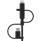 Кабель Belkin Boost Charge Universal USB - Lightning + micro USB + USB Type-C (M/M), 1 м, Black (CAC001bt1MBK)