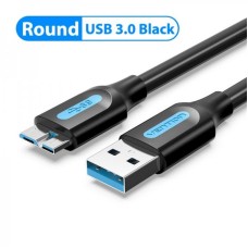 Кабель Vention USB - micro USB Type-B (M/M), PVC, Round nickel-plated, 0.5 м, Black (COPBD)