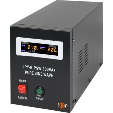 Джерело безперебійного живлення LogicPower LPY-B-PSW-800VA+ (560Вт)5A/15A, з правильною синусоїдою 12V