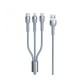 Кабель Remax Jany Series 3в1 USB to Type-C/Lightning/Micro-USB Silver (RC-124TH)