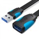 Подовжувач Vention Flat USB - USB (M/F), 1.5 м, Black (VAS-A13-B150)