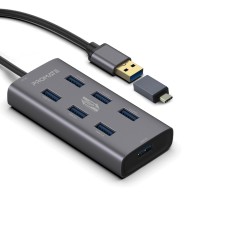 Концентратор USB Promate EzHub Grey (ezhub-7.grey)