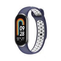 Ремінець BeCover Vents Style для Xiaomi Mi Smart Band 8 Blue-White (709419)