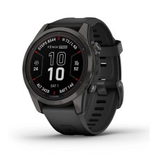 Смарт-годинник Garmin Fenix 7S Pro Sapphire Solar Carbon Gray Titanium with Black Silicone (010-02776-54)