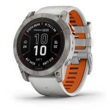 Смарт-годинник Garmin Fenix 7X Pro Sapphire Solar Titanium with Grey/Orange Band (010-02778-64)