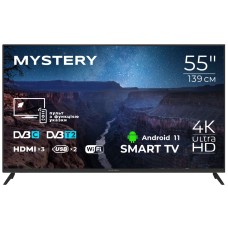 TV 55 Mystery MTV-5560UDT2 4K/Android 11/DVB-T2/2xUSB 2.0/3хHDMI/CI-слот/Wi-Fi/Black