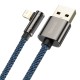 Кабель USB AM-Lightning M, 2 м, 2.4A, 90° Синій, Legend Series Elbow CACS Baseus