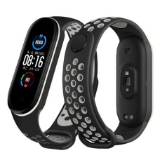 Ремінець BeCover Nike Style для Xiaomi Mi Smart Band 5/Mi Smart Band 6 Black-Gray (705151)