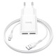 Мережевий зарядний пристрій Hoco C88A (2USB, 2.4А) White (C88AMW) + кабель MicroUSB