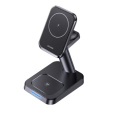 Бездротовий зарядний пристрій Usams US-CC150 3in1 Magnetic Wireless Charging Stand 20W Black (CC150WXC01)