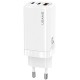 Мережевий зарядний пристрій Usams US-CC110 (1USB, 2USB Type-C) 65W PD + QC3.0 White (MTXLOGTL02) + кабель USB-C - Lightning