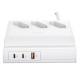 Мережевий фільтр Usams US-CC160 (CC160TC01) 3 розетки, 1 USB, 2 USB Type-C 65W, 2 м, White