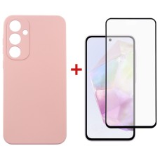 Чохол-накладка Dengos для Samsung Galaxy A35 SM-A356 Pink (DG-KM-91) + захисне скло