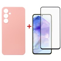 Чохол-накладка Dengos для Samsung Galaxy A55 SM-A556 Pink (DG-KM-92) + захисне скло