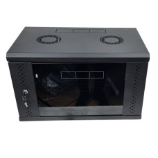 Шафа настінна EServer 19" 6U-600х350х370 (скло), чорний (ES-Е635B)