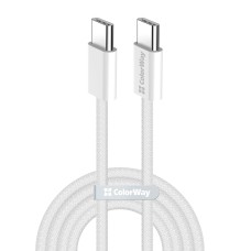 Кабель ColorWay USB Type-C + USB Type-C (M/M), 3.0 А, 1 м, Grey (CW-CBPDCC061-GR)