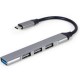 Концентратор USB Type-C Gembird 1xUSB3.1, 3хUSB2.0, метал, Grey (UHB-CM-U3P1U2P3-03)