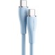 Кабель USB 2.0 Type-C M-M, 2.0 м 100W (20V/5A) Light Blue Silicone Vention