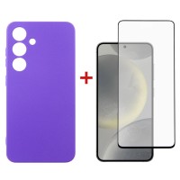 Чохол-накладка Dengos для Samsung Galaxy S24 SM-S921 Purple (DG-KM-102) + захисне скло