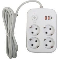 Мережевий фільтр XoKo SP-4-2-1 4 розетки, 3 USB, 2 м White (XK-SP-4-2-1-WH)