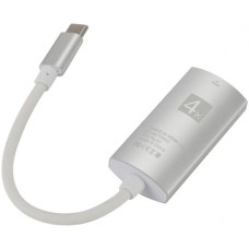 Перехідник USB3.1 Type-C --> HDMI (F), 4K 30HZ, кабель 0.1м, срібний