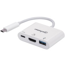 Док-станція USB3.1 Type-C --> HDMI/USB 3.0/PD 60W 4-in-1 White Manhattan