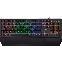 Клавіатура ігрова мембранно-механічна AOC GK200 Gaming RGB райдужна підсвітка USB