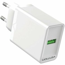 Зарядний пристрій 1xUSB 18W (USB-A) QC3.0 білий Vention