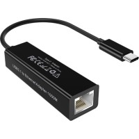 Перехідник USB3.1 Type-C --> Ethernet RJ45 1000Mb 0,15 м, чорний Choetech