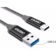 Кабель USB 3.0 AM-Type-C M, 1.0 м, 2.4A, обплетення чорний Choetech