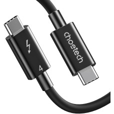 Кабель USB 4.0 Thunderbolt Type-C M-M, 0,8 м, 100W (8K HDR) чорний, Choetech