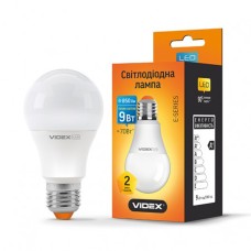 LED лампа VIDEX A60e 9W E27 3000K (тепле) 220V, VL-A60e-09273