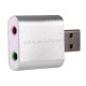 Звукова плата USB, 2 Channel mini, C-Media chip, RTL, срібляста