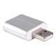 Звукова плата USB, 2 Channel mini, C-Media chip, RTL, срібляста