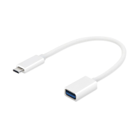 Перехідник USB 2.0 Type-C --> USB (OTG) OEM, кабель 0.2м, білий