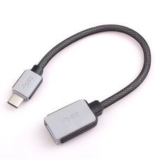 Перехідник USB 3.1 Type-C  --> USB (OTG) OEM, кабель 0.2м, обплетення