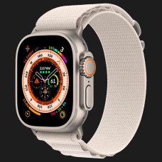 Apple Watch Ultra 49mm GPS + LTE Titanium Case with Starlight Alpine Loop Medium (MQFR3/MQF03)