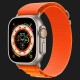 Apple Watch Ultra 49mm GPS + LTE Titanium Case with Orange Alpine Loop Medium (MQFL3)