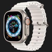 Apple Watch Ultra 49mm GPS + LTE Titanium Case with White Ocean Band (MNHF3/MNH83)