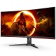 TFT 34" AOC CU34G2XE, WQHD, VA, 144Гц, 1мс, вигнутий, DP, HDMI, колонки, чорний з червоним