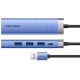 Док-станція USB3.0 --> USB 3.0x3/RJ45/USB-C Hub Blue Aluminum Alloy 5-in-1 Vention