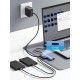 Док-станція USB3.0 --> USB 3.0x3/RJ45/USB-C Hub Blue Aluminum Alloy 5-in-1 Vention